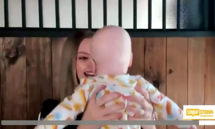 Amanda Seyfried with her son